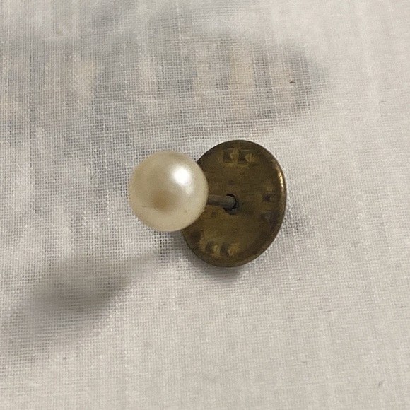 Simulated pearl wishbone square black gold enamel tie tack bundle - Picture 2 of 4